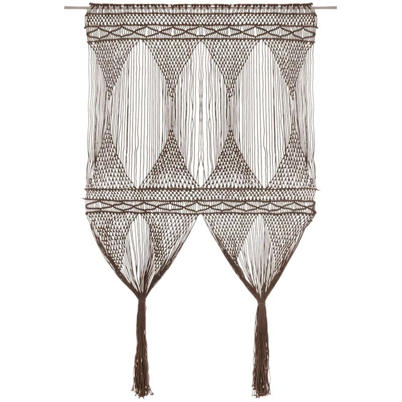 Tenda Macram Grigio Talpa 140x240 Cm In Cotone Vidaxl
