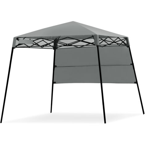 Tenda a baldacchino portatile e leggero con borsa per campeggio, Gazebo da esterno con gambe inclinate Grigio