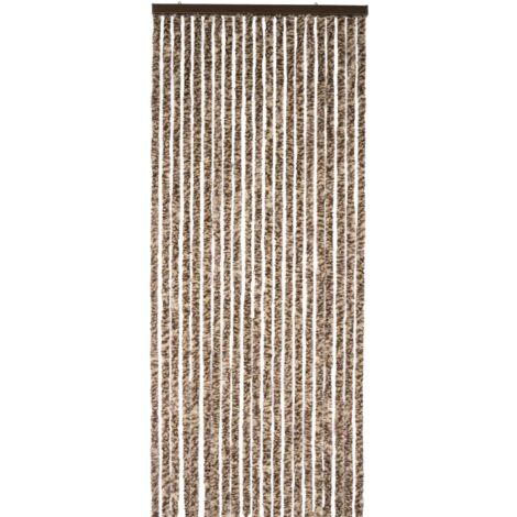Tenda a chenille marrone e beige WERKA PRO90 x 220 cm