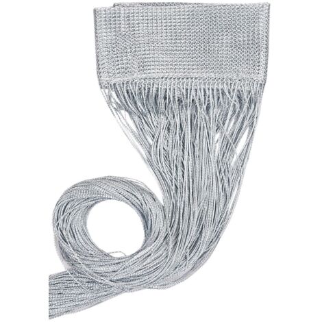 Tenda a Fili Elegante Per Porte Finestre Pannello Divisorio Camere Stanze Ambienti Grigio - 100x200 Cm