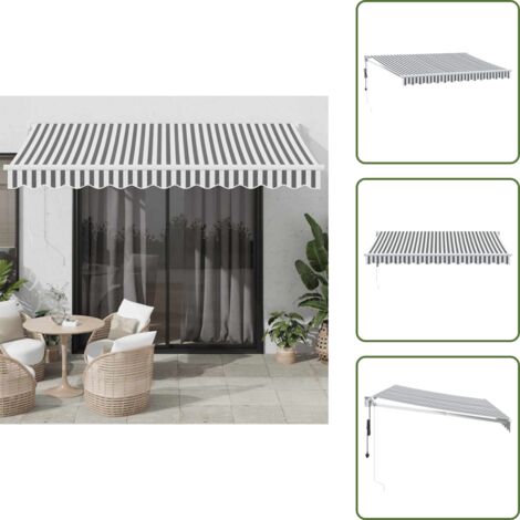 Tenda a parete - vidaXL Tenda Retrattile Antracite e Bianca 3,5x2,5m Tessuto/Alluminio - Tenda in alluminio