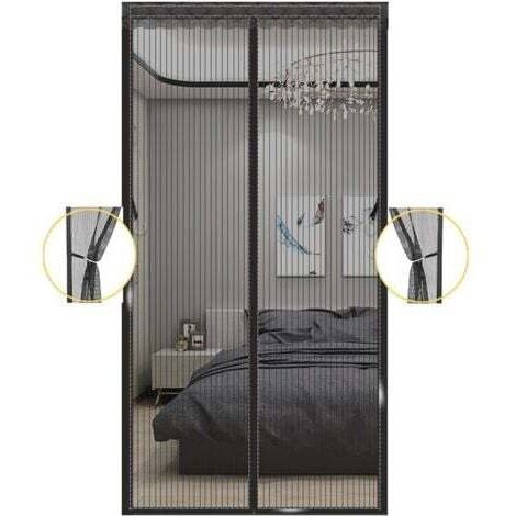 Tenda a rete magnetica resistente per porte, con magneti autoadesivi, tenda a rete retrattile, adatta anche ad animali domestici, per porte scorrevoli (90 x 200 cm)