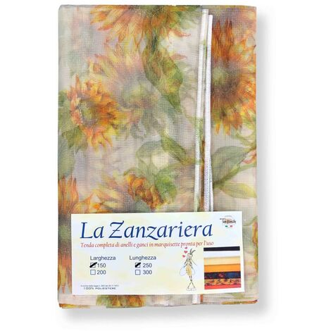 TENDA a rete ZANZARIERA marquisette DA ESTERNO piombata GIRASOLI in 4 diverse misure diverse Cm. 150 x 300