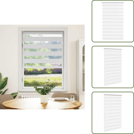 Tenda a rullo con effetto filtrante - vidaXL Tenda a rullo zebrata 100,9x175 cm Larghezza tessuto 96,7 cm bianco - Tenda a rullo in poliestere