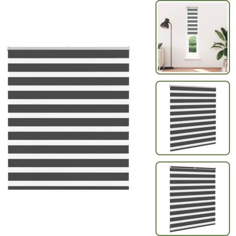Tenda a rullo con protezione solare - vidaXL Tenda a Rullo Zebra Nero Larghezza Tessuto 115,9 cm Poliestere - Tenda a rullo per finestra
