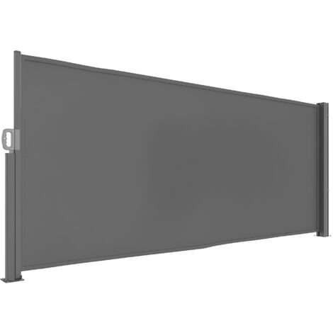Tenda a rullo estraibile, oscurante, per la privacy, con fissaggio a parete, rivestita, 300x140 cm, grigio scuro