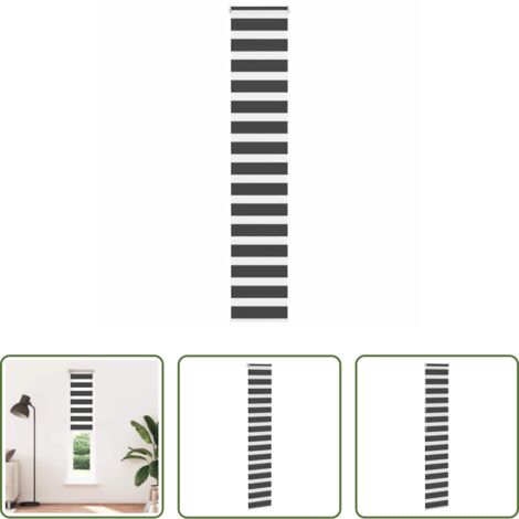 Tenda a rullo nera -  Tenda a Rullo Zebra Nero Larghezza Tessuto 45,9 cm Poliestere