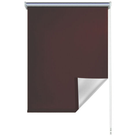 Tenda a rullo oscurante a isolamento termico con rivestimento senza trapano.70cm x 200 cm. Marrone