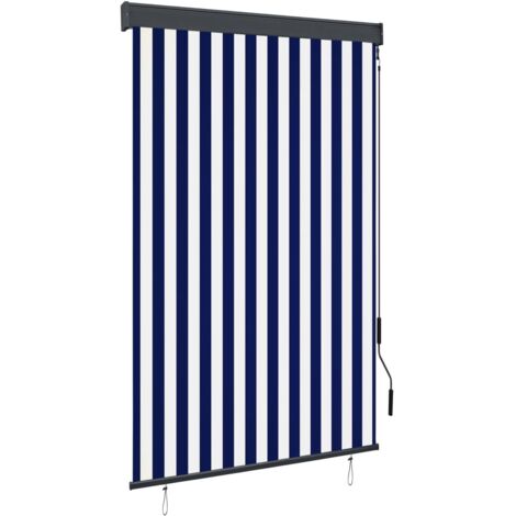 Tenda a Rullo per Esterni 120x250 cm Blu e Bianca vidaXL