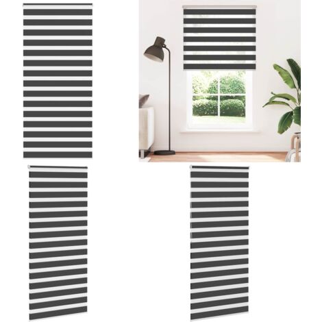 Tenda a Rullo Zebra Nero Larghezza Tessuto 105,9 cm Poliestere - Tenda a rullo nero - Privacy
