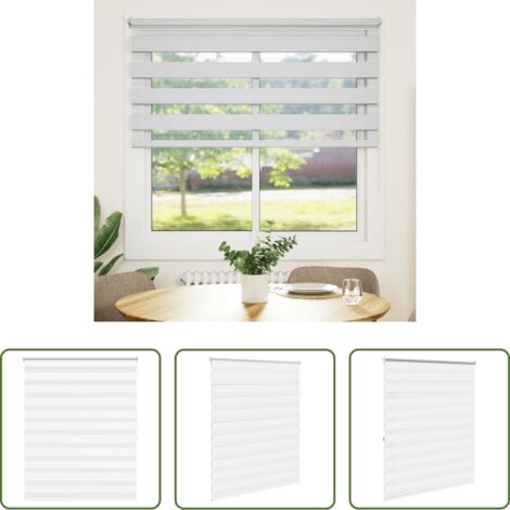 Tenda a rullo zebrata -  Tenda a rullo zebra 140,9x175 cm Larghezza tessuto 136,7 cm bianco