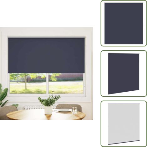 Tenda a soffitto - vidaXL Tenda a rullo oscurante 144,4x175 cm Tessuto Larghezza 140 cm blu marino - Tenda per finestra