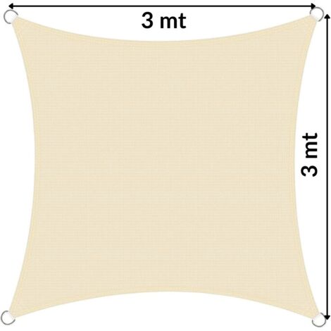 Tenda a Vela Ombreggiante Cilvani Triangolare e Quadrata varie misure - MISURA: QUADRATA 3x3