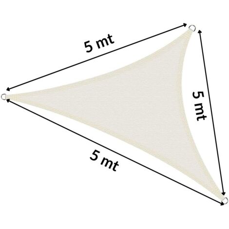 Tenda a Vela Ombreggiante Cilvani Triangolare e Quadrata varie misure - MISURA: TRIANGOLARE 5x5x5