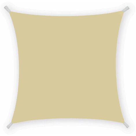 Tenda a Vela Ombreggiante Quadrata 3x3m in Poliestere Beige