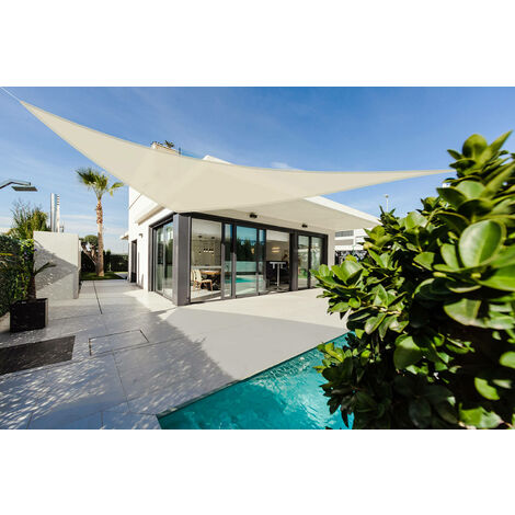 Tenda a Vela Ombreggiante Triangolare 3,6x3,6x3,6m in Poliestere Ecrù