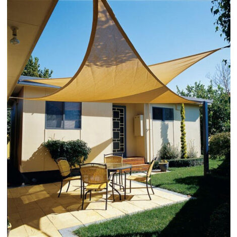 Tenda A Vela Ombreggiante Triangolare Bianca Parasole 5x5x5 Metri Ombra Veranda Giardino Rinforzata mt 5x5x5 TRIANGOLARE BIANCO