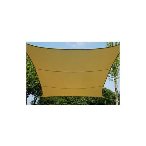 Tenda a Vela Quadrata 5x5 Beige Telo Ombreggiante per Giardino Parasole Anelli