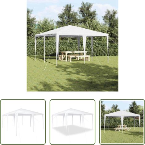 Tenda all'aperto -  Tenda Party Bianco 400 x 400 x 266 cm Polietilene e Acciaio