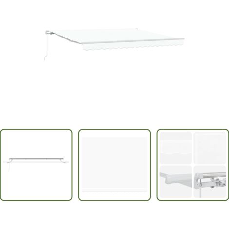 Tenda all'aperto -  Tenda Retrattile Bianco 400 × 300 cm Poliestere e Alluminio
