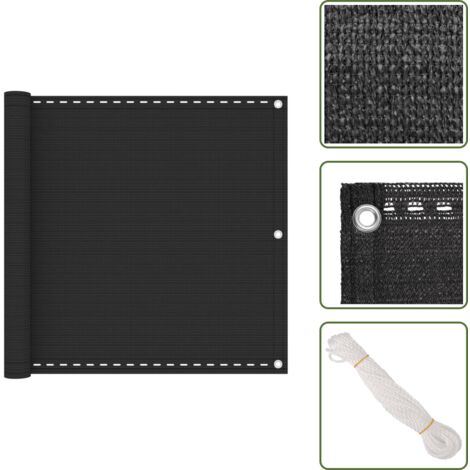 Tenda anti vento - vidaXL Paravento da Balcone HDPE 90x600 cm Antracite - Tenda impermeabile