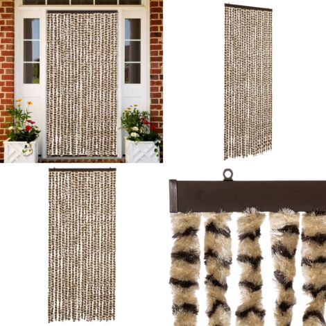 Tenda Antimosche Beige e Marrone 90x200 cm in Ciniglia - Mosche - Zanzare