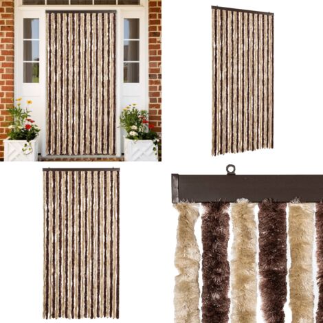 Tenda Antimosche Beige e Marrone Chiaro 100x230 cm in Ciniglia - Mosche - Zanzare
