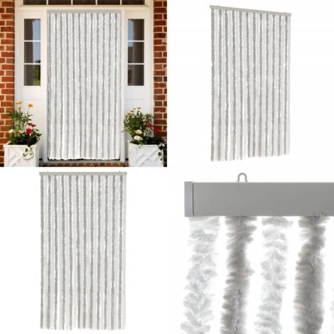 Tenda Antimosche Grigia Chiaro e Bianca 100x200 cm in Ciniglia - Mosche - Zanzare