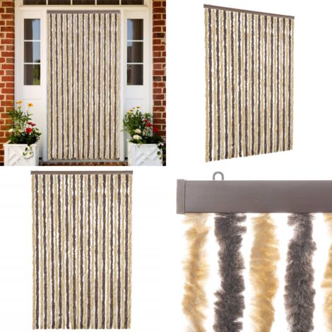 Tenda Antimosche Marrone Scuro e Beige 118x220 cm in Ciniglia - Mosche - Zanzare