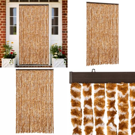 Tenda Antimosche Ocra e Bianca 118x220 cm in Ciniglia - Mosche - Zanzare