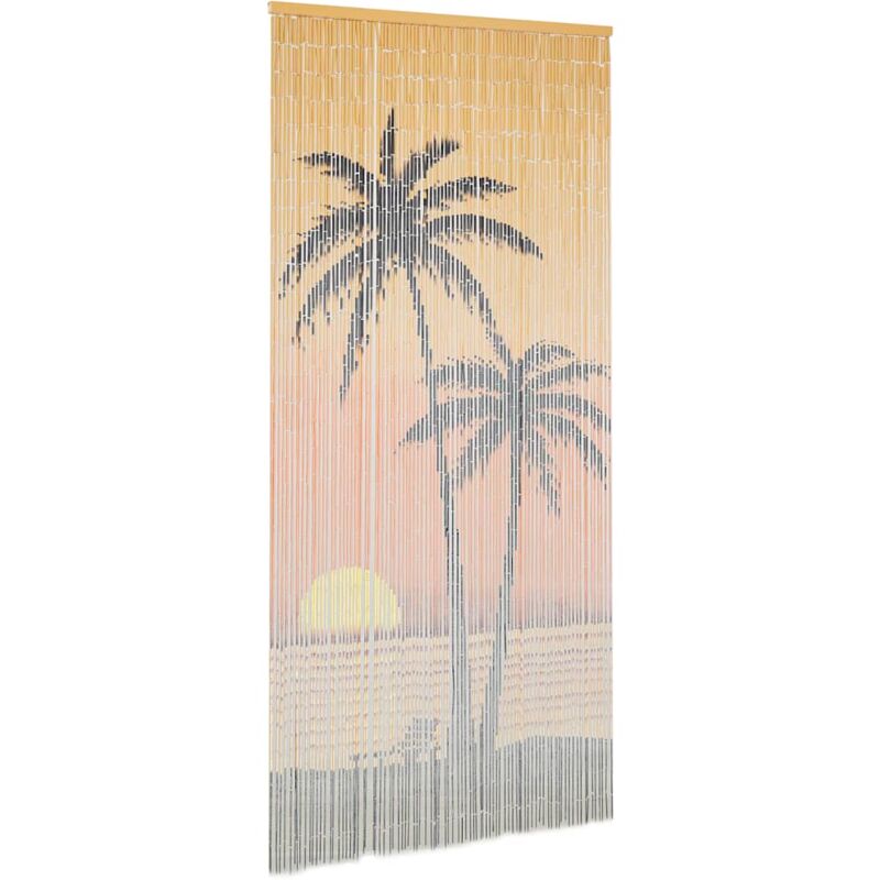 Tenda Per Porta Etniche Africa 80 Fili In Legno Con Decoro 120x240cm