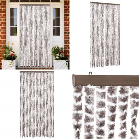 Tenda Antimosche Tortora e Bianca 100x200 cm in Ciniglia - Mosche - Zanzare