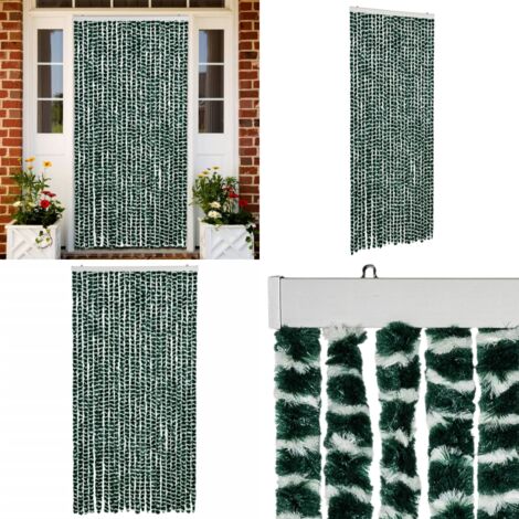 Tenda Antimosche Verde e Bianca 100x200 cm in Ciniglia - Mosche - Zanzare