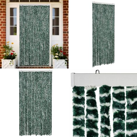 Tenda Antimosche Verde e Bianca 100x230 cm in Ciniglia - Mosche - Zanzare
