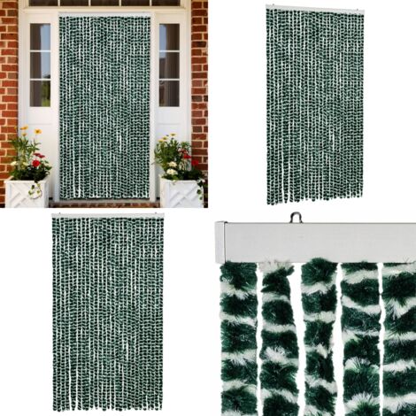 Tenda Antimosche Verde e Bianca 118x220 cm in Ciniglia - Mosche - Zanzare