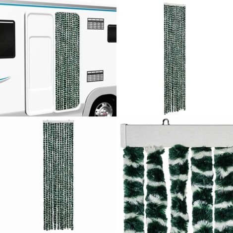 Tenda Antimosche Verde e Bianca 56x200 cm in Ciniglia - Mosche - Zanzare