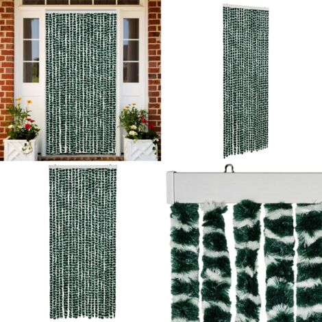 Tenda Antimosche Verde e Bianca 90x200 cm in Ciniglia - Mosche - Zanzare