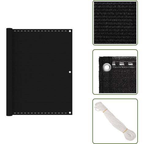 Tenda antiraggi UV - vidaXL Paravento da Balcone Nero 120x400 cm in HDPE - Tenda traspirante