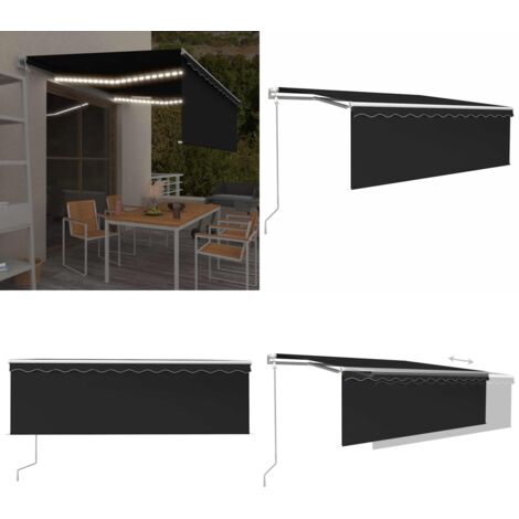 Tenda Automatica con Parasole e Sensore Vento 4,5x3 m Antracite - Tenda con parasole - Tenda con sensore vento