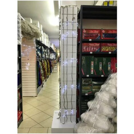 Tenda cascata 260 luci a led bianche 300x100 cm per uso esterno -addobbo decorazione natale