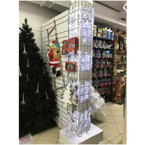 Tenda cascata 960 luci a led natalizie 300x300 cm - bianco - addobbo decorazione natale