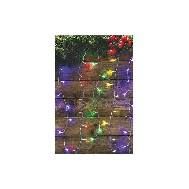 Galileo - Tenda cascata luci led per uso esterno interno - 300 Led - Multicolor - Cavo luci 3 mt - h 90 cm