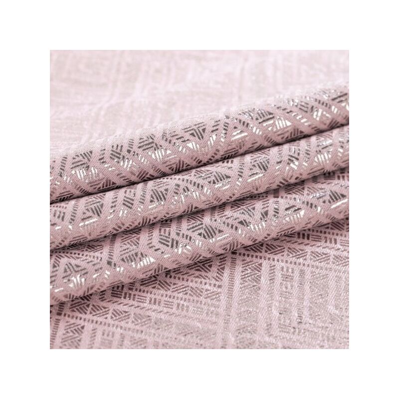 Image of Tenda Caspe colore rosa stampato stile glamour occhielli d'argento blackout suede shine 140x250 AmeliaHome