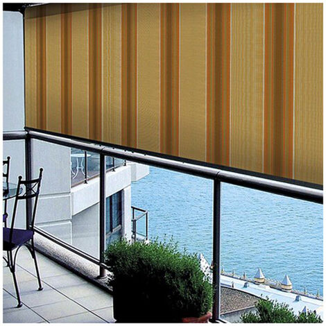 Relaxdays Tenda da Sole, Protezione per il Balcone, Regolabile, Pensilina, senza  Fori, Manovella, 400x120 cm, Beige