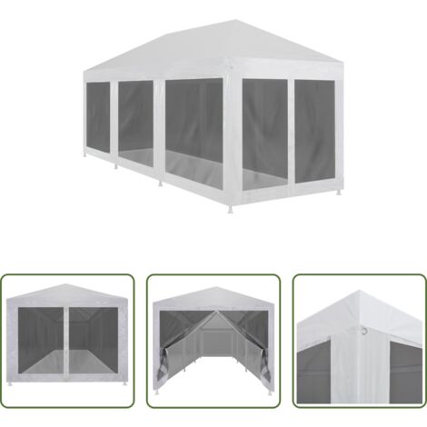 Tenda con pareti in rete -  Tenda per Feste con 8 Pareti in Rete 9x3 m