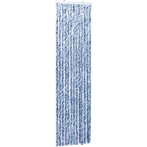 Tenda contro insetti Zanzariera Blu bianco e argento 56x185 cm Ciniglia DEC022175