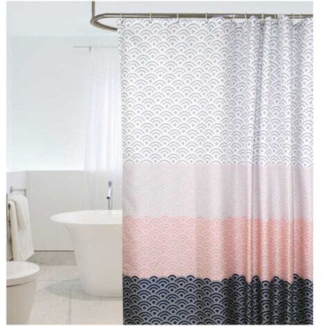 Tenda da bagno 180x200 cm, tenda da doccia ondulata, tessuto in poliestere impermeabile lavabile in lavatrice