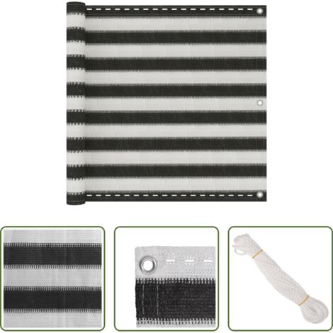 Tenda da balcone anti vento -  Paravento da Balcone HDPE 90x600 cm Antracite e Bianco