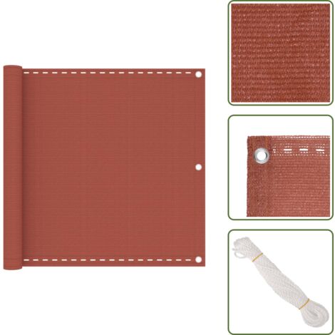 Tenda da balcone antifungina - vidaXL Paravento da Balcone Terracotta 90x400 cm in HDPE - Tenda da balcone resistente ai raggi UV