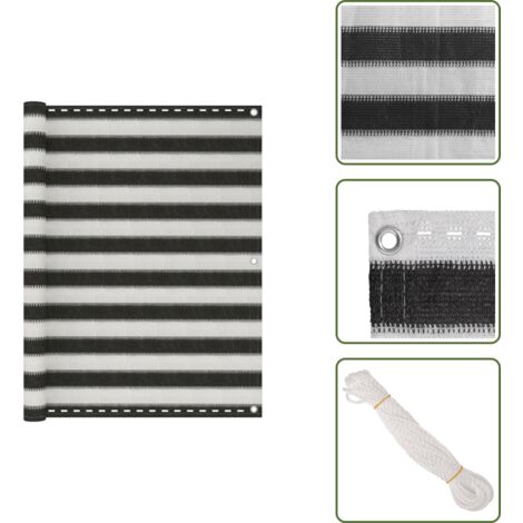 Tenda da balcone bianca - vidaXL Paravento da Balcone HDPE 120x600 cm Antracite e Bianco - Tenda da balcone resistente ai raggi UV